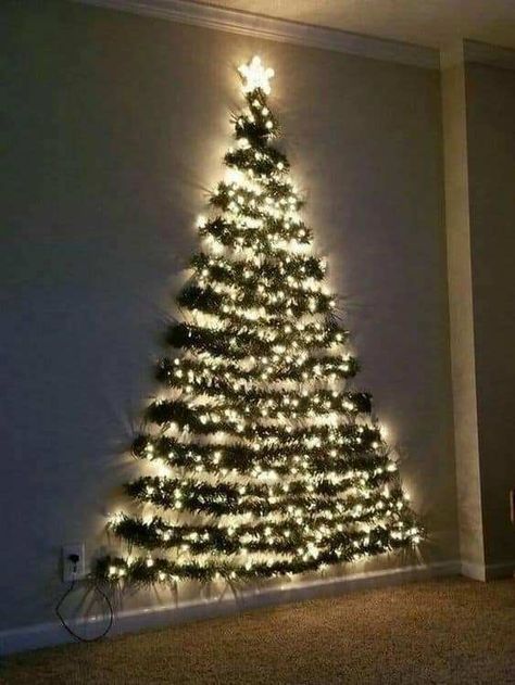 Mum shows Christmas tree hack to stop toddlers pulling it down & it’s great if you’ve not got much space too Classy Christmas Decor, Wall Christmas Tree, Christmas Tree Decorating Themes, Christmas Crafts For Kids To Make, Christmas Tree Decorations Diy, Classy Christmas, Diy Christmas Decorations Easy, Easy Christmas Diy, Noel Christmas