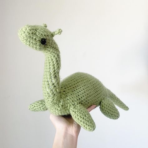 Loch Ness Monster Crochet Pattern Free, Loch Ness Monster Crochet Pattern, Crochet Loch Ness Monster, Lochness Monster Crochet, Crochet Cryptid Free Pattern, Nessie Crochet Free Pattern, Loc Ness Monster, Monster Crochet, Crochet Market