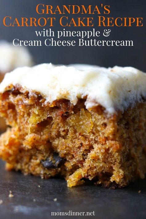 Old Fashioned Carrot Cake Recipe, Pineapple Cream Cheese, Carrot Cake With Pineapple, Carrot Cake Recipe Easy, Resipi Kek, Moist Carrot Cakes, Cream Cheese Buttercream, Best Carrot Cake, Delicious Cream