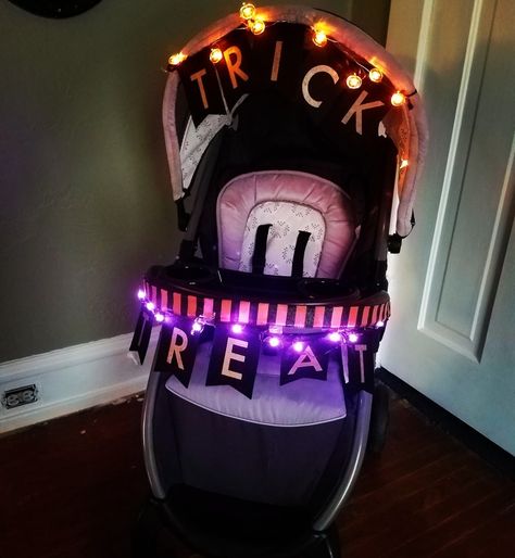 Stroller Decorations For Halloween, Decorate Stroller For Halloween, Halloween Stroller Decoration, Stroller Halloween Costumes For Boys, Diy Stroller Costumes, Stroller Wagon Halloween Costumes, Halloween Wagon Decor, Halloween Costumes Stroller, Halloween Stroller Costumes