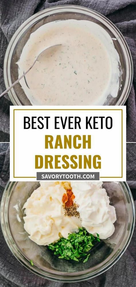 Indulge your taste buds with this ultimate keto ranch dressing recipe, crafted especially for flavor enthusiasts. Perfectly creamy and packed with herbs, this dressing elevates any salad or dish without the carbs. Whether you're dipping veggies or drizzling over a fresh salad, this homemade ranch is your go-to for a delicious, guilt-free experience. Get ready to enjoy a burst of flavor with every bite! No Carb Salad Dressing Recipes, No Carb Dressing, Ranch Dressing Recipe No Buttermilk, Ranch No Buttermilk, Homemade Keto Dressings For Salads, Homemade Keto Dressing, No Carb Salad Dressing, Keto Salad Dressings Recipes, Homemade Ranch Dressing No Buttermilk