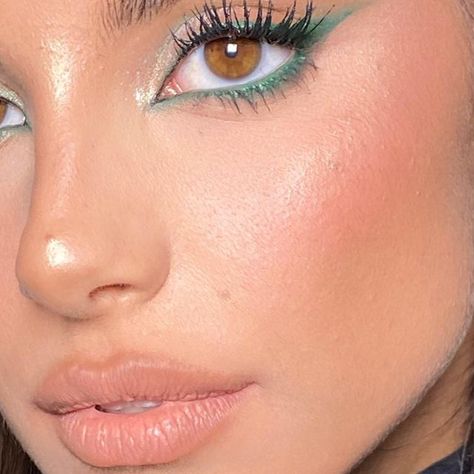 Claudia Neacsu on Instagram: "Have you ever tried green eyeliner? On stunning @francescaacuccuru 🎄 Using: @lorealparis Infallible Green Eyeliner @isamayabeauty Eyeshadow Palette @dolcegabbana_beauty Devotion Mascara @patricktabeauty Lip Creme She’s unapologetic #festivemakeup #greeneyeliner #makeup #claudianmakeup" Mint Green Eyeliner, Green Winged Eyeliner, Forest Green Makeup, Green Eyeliner Looks, Green Eyeliner Makeup, Claudia Neacsu, Eyeshadow Hacks, Green Eyeshadow Look, Green Mascara