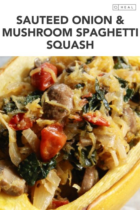 Spaghetti Squash Recipes With Mushrooms, Spaghetti Squash With Mushrooms, Spaghetti Squash And Mushrooms, Spagetti Squash Recipes Dairy Free, Spaghetti Squash Mushroom Recipes, Optavia Spaghetti, Ground Beef Mushroom Recipe, Mushroom Spaghetti Squash, Spaghetti Squash Healthy