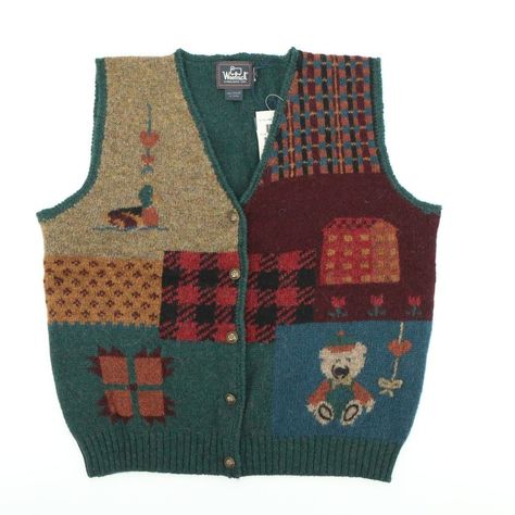 Nwt Woolrich Vintage Handframed Wool Country Colorblock Sweater Vest Size: Small Handframed Buttoned Front 100% Wool Care: Dry Clean New, With Tags! Approx. Measurements: Length: 21.25" Down From Back Base Of Neck Across Underarms: 21" A3 Cool Jumpers, Fly Guy, Fall Vest, Grandma Sweater, Colorblock Sweater, Striped Vests, Queer Fashion, Just Style, Boho Fall