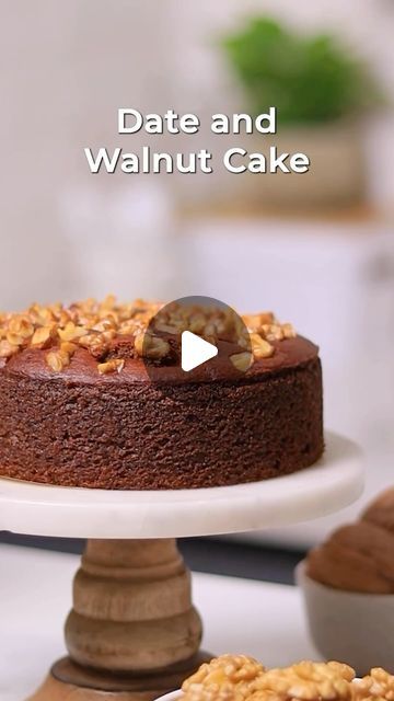 Walnut Date Cake, Dates Walnut Cake Recipe, Dates And Walnut Cake Recipes, Date Walnut Cake, Date Birthday Cake, Dates Cake Recipe, Date Cake Recipe, Date Paste Recipes, Date Slice