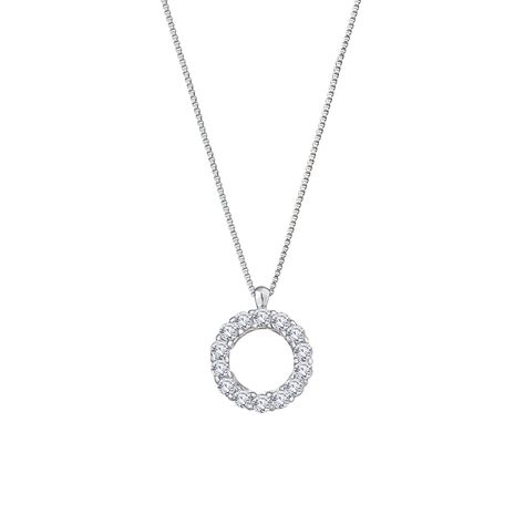 PRICES MAY VARY. This Sterling Silver Diamond Circle of Life necklace by Diamond Wish showcases fiery white diamonds in an open circle symbolizing the circle of life, never-ending eternal love, or simply just a statement of elegance, simplicity and an appreciation for a timeless classic. The pendant is beautifully suspended from a Sterling Silver 18-inch box-chain that fastens with a spring-ring clasp. This diamond pendant is the perfect addition to a layered look, or when worn solo. Its versati Sterling Pendant, Circle Diamond, Silver Circle, Silver Box, Broken Chain, Circle Of Life, Box Chain, White Diamonds, Silver Diamonds