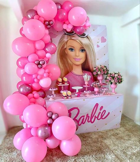 Girls Barbie Birthday Party, Barbie Party Decorations, Barbie Birthday Cake, Barbie Theme Party, Idee Babyshower, Barbie Vibes, 3 Birthday, Girls Birthday Party Decorations, Barbie Birthday Party