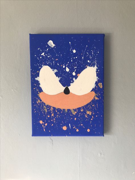 Sonic The Hedgehog Bedroom Decor, Sonic Hedgehog Bedroom Ideas, Sonic Painting Ideas, Sonic The Hedgehog Diy Decorations, Sonic The Hedgehog Arts And Crafts, Sonic Bedroom Ideas Diy, Sonic Arts And Crafts, Sonic The Hedgehog Room Decor, Sonic The Hedgehog Painting