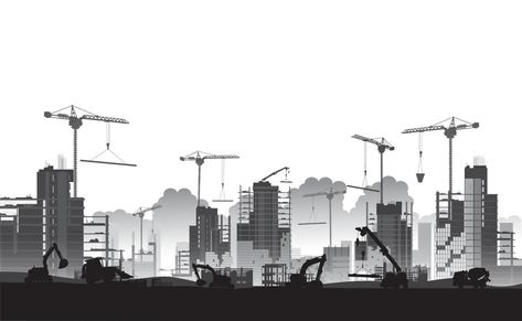 Civil Engineering Background Design, Construction Wallpaper Backgrounds, Construction Site Drawing, Civil Engineering Wallpaper, Construction Graphic Design, Construction Silhouette, Construction Sketch, Industrial Building Design, Construction Background