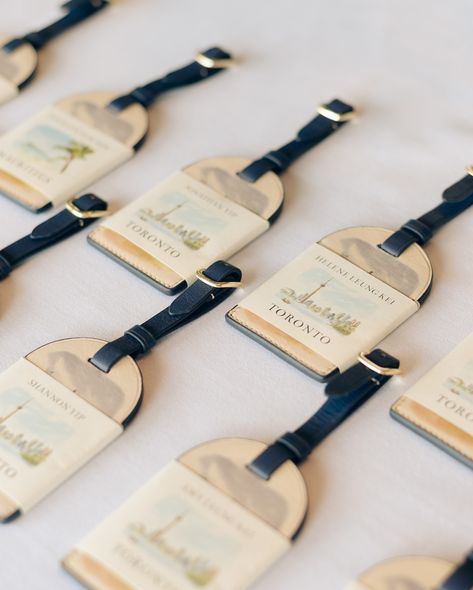 Something to remember your special event 💙 Our luggage tags are the perfect gift for your guests, use it as an escort card or name tag ✈️ . #weddingplanning #weddinginspo #montaukwedding #weddinginvites #events #eventdesign #custom #theknot #vogueweddings Luggage Tag Seating Chart, Luggage Tag Wedding Favor, Wedding Luggage, Bermuda Wedding, Luggage Tags Wedding, Vogue Wedding, Something To Remember, Seating Charts, Your Special