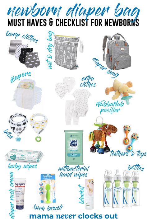 Packing A Diaper Bag For A Newborn, Things Newborns Need, Things To Put In Diaper Bag, Things Needed For Newborn, Newborn Items Checklist, What's In My Diaper Bag, Necessities For Newborn, What To Pack In Diaper Bag For Newborn, First Time Baby Must Haves