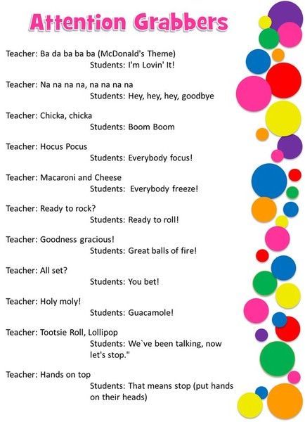 Great for classroom management. Peraturan Kelas, Attention Grabbers, Substitute Teaching, Classroom Behavior Management, Whole Brain Teaching, School Success, Class Management, Classroom Behavior, Classroom Fun