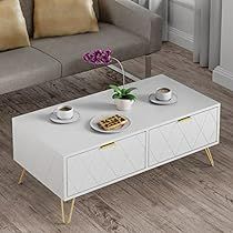 Modern Black Coffee Table, White Coffee Table Modern, Rustic Sofa Tables, Coffee Table Height, Center Table Living Room, Rustic Sofa, Coffee Table With Drawers, White Chic, Black Coffee Tables