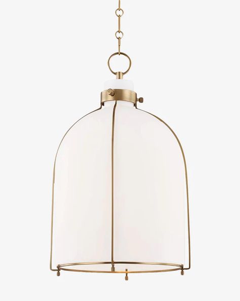 Entryway Pendant Lighting, Entryway Pendant, Mcgee & Co, Kitchen Island Pendants, Kitchen Pendants, Kitchen Pendant Lighting, Glass Pendant Light, Aged Brass, Glossy White