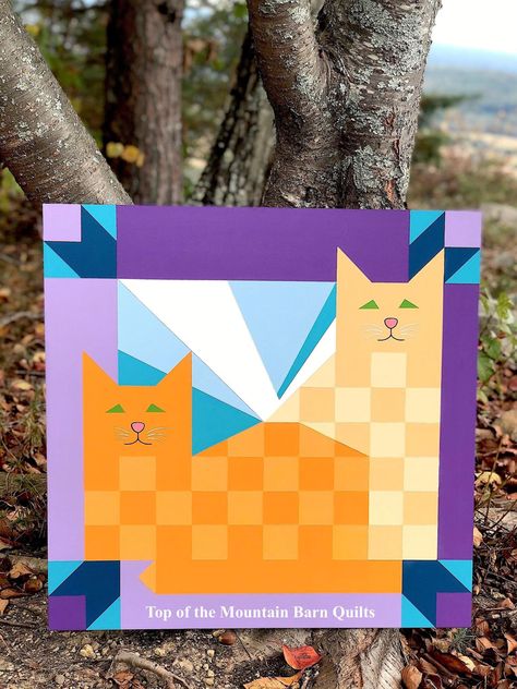 Cat Barn Quilt Pattern, Quilt Meaning, Hex Signs, Small Barn, Barn Quilt Designs, Barn Art, Cat Ideas, Barn Quilt Patterns, Quilt Squares