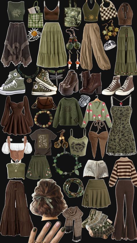 Hippie Outfit Inspo, Goblincore Outfits, 7th Grade Outfits, Hippie Fits, Lesbian Fashion, Estilo Hippy, Cottagecore Outfits, Earthy Outfits, Future Outfit