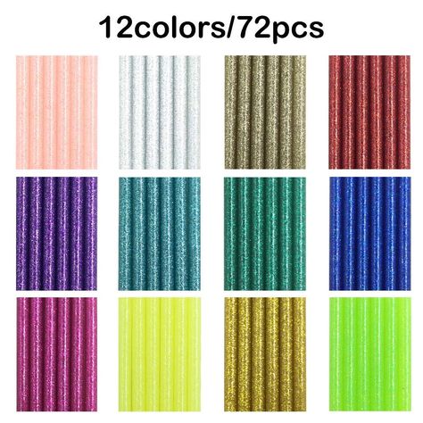 72 Pieces Glitter Hot Glue Colored Gun Sticks, 12 Colors, AFUNTA EVA Glue Mini Size Hot Melt Adhesive Sticks for DIY Art Craft Repair Bonding - Diameter 7 mm/0.28, Length 10 cm/3.9 *** Click photo for even more information. (This is an affiliate link). #gachaponthailand Hot Glue Sticks, Paper Punch Art, Glue Craft, Pinterest Crafts, Hot Melt Adhesive, Click Photo, Glue Sticks, Foam Crafts, Hot Glue Gun