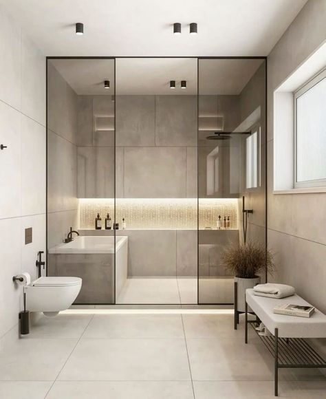 تصميم دورة مياه, 2024 Bathroom, Dream Future, Hall Design, Bathroom Inspiration Decor, Hus Inspiration, Bathroom Design Luxury, Minimalist Interior Design, Loft Conversion