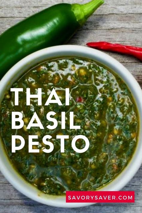 Thai Basil Pesto, Thai Basil Recipes, Picky Bits, Spicy Shrimp Recipes, Noodles Chicken, Basil Pesto Recipes, Homemade Sauce Recipes, Pasta Chicken, Basil Recipes