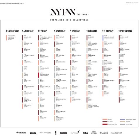 Stylish New York Fashion Week Spring 2019 Schedule | Stylelista Confessions Fashion Week Nyc, Dubai Fashion Week, Fashion Week Schedule, Mirror Palais, Week Schedule, Queen Of Hearts Costume, Nyc Fashion Week, View Quotes, Stylish Winter Outfits