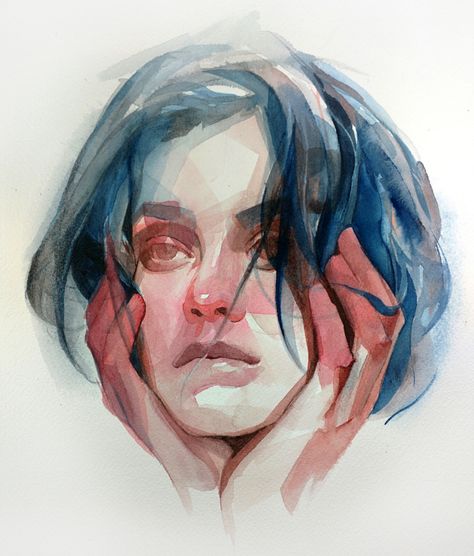 Gestural Brush Strokes and Focused Color Palettes Form Watercolor Portraits by Nick Runge | Colossal Nick Runge, Watercolor Face, Watercolor Workshop, Colossal Art, Seni Cat Air, 수채화 그림, Lukisan Cat Air, Arte Inspo, Art And Illustration