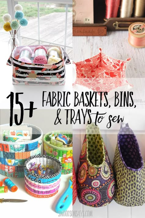 Diy Fabric Basket, Basket Sewing Pattern, Fabric Tray, Fabric Basket Tutorial, Fabric Bin, Christmas Fabric Crafts, Fabric Crafts Diy, Diy Sewing Gifts, Fabric Origami