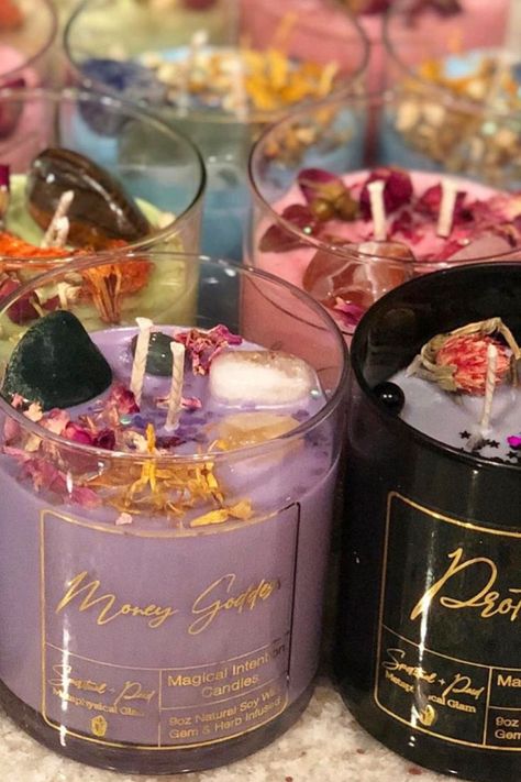 Store Crystals, Manifestation Candles, Candle Obsession, Setting Intentions, Spiritual Cleansing, Intention Candles, Candle Business, Crystal Candles, Candle Magic