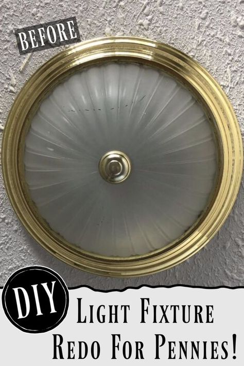 Those dated light fixtures can be easily updated if you are decorating on a budget!  It's an easy home decor improvement idea!  #diy #diys #craft #crafts #crafting #howto #handmade #homedecor #decor #makeover #makeovers #redo #repurpose #reuse #recycle #recycling #upcycle #upcycling  #unique | sponsored Diy Light Fixture, Fan Makeover, Light Fixture Makeover, Painting Light Fixtures, Lighting Makeover, Decor Makeover, Ceiling Fan Makeover, Repurposing Ideas, Diy Light Fixtures