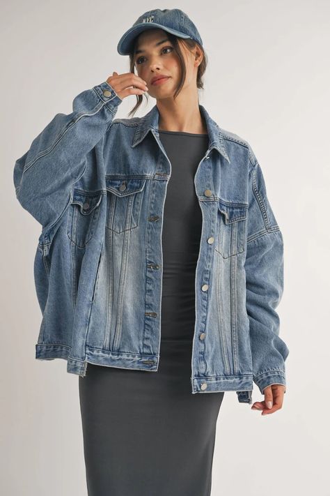 Clothing – New Origin Shop LLC Oversized Jean Jacket Outfit Aesthetic, Oversized Jeans Jacket Outfit, Oversized Jean Jacket Outfits, Dark Denim Jacket Outfit, Denim Jacket Ootd, Oversized Jean Jacket Outfit, Oversized Denim Jacket Outfit, Jean Jacket Outfit, Fall Jackets Outfit