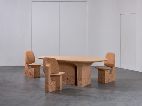 Burnt Cork By Made In Situ Pays Tribute To Portuguese Cork Harvesting Traditions - IGNANT Cork Furniture, Cork Table, Cork Collection, Rise From The Ashes, Fire Damage, Objet Design, Street Furniture, Furniture Designer, Unique Furniture