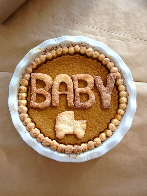 Baby shower pie idea! LOVE this. Pie Baby Shower Theme, Thanksgiving Baby Shower, Baby Shower Dessert, Pie Shop, Baby Shower Desserts, Baby Diaper Cake, Thanksgiving Baby, Pumpkin Theme, Baby Shower Fall