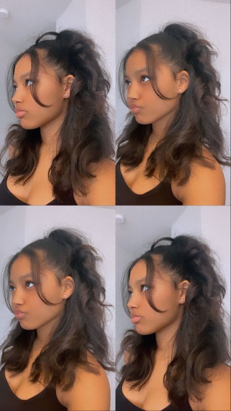 Hairstyle Ideas Black Women, Pool Party Hairstyles, Pool Hairstyle Ideas Black, Y2k Hairstyles, Pool Hairstyle Ideas, Curly Hair Styles Easy, Hairdos For Curly Hair, Pretty Braided Hairstyles, Flat Iron Hair Styles