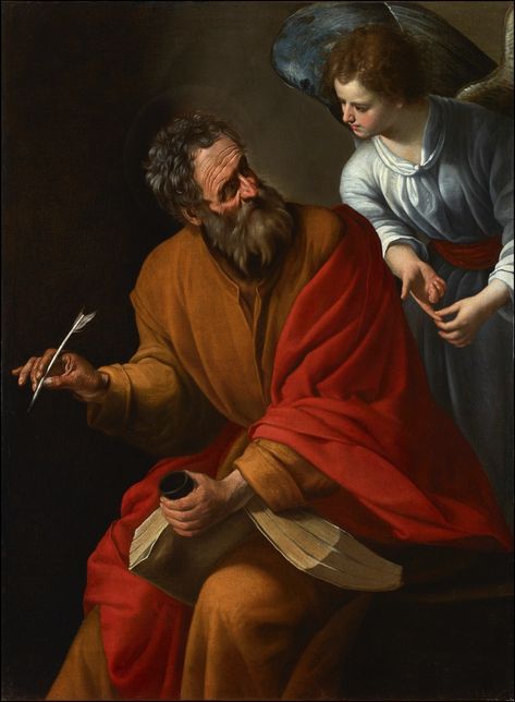 San Mateo y el ángel St Matthew, Baroque Era, Spanish Art, Sacred Text, Spanish Painters, Baroque Art, Knowledge And Wisdom, Baroque Style, Caravaggio