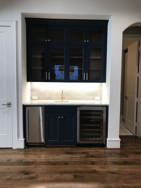 Wet Bar With Ice Maker And Wine Cooler, Basement Wet Bar With Ice Maker, Dry Bar With Wine Fridge And Ice Maker, Wine Fridge Under Counter, Wet Bar With Ice Maker, Wet Bar With Beverage Fridge, Beverage Pantry, Bar With Ice Maker, Wine Fridge Bar