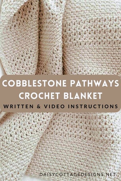 Elevate your home with this stunning crochet throw blanket pattern! Discover this gorgeous free textured design, and even watch the video tutorial to guide you through each step. Don't miss our top pick of the Cobblestone Pathways pattern – the perfect blend of style, warmth, and cozy comfort. Crotchet Blanket Pattern, Crochet Log Cabin Afghan Pattern, Free Blanket Patterns Crochet, Throw Blanket Crochet Pattern Free, Quick Crochet Throw Pattern Free, Crochet Chunky Blanket Pattern Free, Crochet Throws Free Pattern, Free Crochet Afghan Patterns Easy, Free Crochet Throw Blanket Patterns