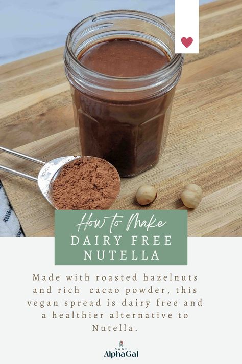 Looking for a dairy-free Nutella recipe? This homemade vegan Nutella is perfect for vegans and others following a dairy-free diet. Whether you're aiming to make your own healthier version or just want a vegan alternative, this hazelnut spread is a delightful chocolate treat. With simple ingredients like roasted hazelnuts and cacao or cocoa powder, you can whip up this homemade Nutella in no time and enjoy a spread that's both delicious and more nutritious than the original. Vegan Nutella Recipe, Nutella Alternative, Dairy Free Nutella, Nutella Recipe, Vegan Spread, Roasted Hazelnuts, Vegan Nutella, I Want Food, Hazelnut Chocolate