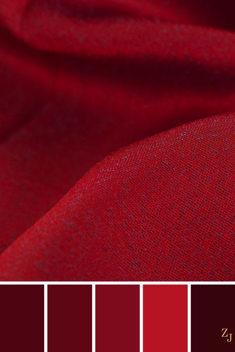 ZJ Colour Palette 299 #colourpalette #colourinspiration Velvet Red Color Palette, Scarlet Color Palette, Red Velvet Color Palette, Color Schemes With Red, House Colors Interior, Color Schemes Red, Red Velvet Color, Red Color Scheme, Red Palette