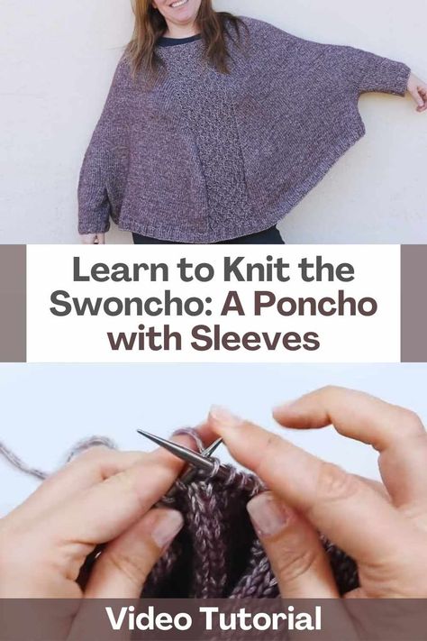 The swoncho, also known as a poncho with sleeves or an oversized sweater, is a stylish and versatile garment that combines the best features of both worlds. It offers the ease and comfort of a poncho, with the added benefit of sleeves, providing warmth and functionality. Knitting your own swoncho allows you to create a personalized, fashionable piece that suits your style and body perfectly. In this article, we'll guide you step by step on how to knit this delightful swoncho, a must-have... Easy Knit Poncho Free Pattern, Poncho Knitting Patterns Free, Poncho With Sleeves, Learn To Knit, Beginner Knitting, Poncho Knitting Patterns, Beginner Knitting Patterns, Knit Poncho, How To Knit