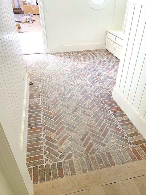 Brick Floors, Brick Floor, Brick Flooring, Brick Tiles, House Flooring, Home Reno, New House, House Inspo, Dream Home Design