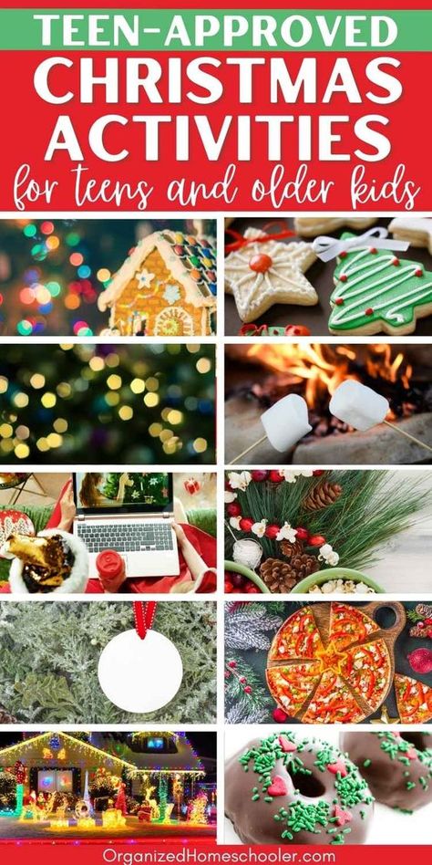 Teen-Approved Christmas Activities for Teens and Older Kids Christmas craft ideas #christmascraftideas Christmas craft idea #christmascraftidea #christmas #craft #idea merry christmas #merrychristmas 15.54 Activities To Do For Christmas, Ideas For Christmas Activities, Christmas Break Ideas For Teens, Christmas Yw Activities, Youth Christmas Activities, Christmas Traditions For Teens, Christmas Traditions With Teens, Teen Xmas Party Ideas, Christmas Time Activities