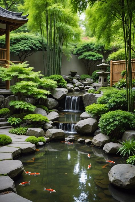 Japanese Gardens Landscape, Zen Architecture Design, Modern Japanese Backyard, Japanese Inspired Gardens Small Spaces, Zen House Design Philippines, Asian Garden Japanese Style, North Facing Garden Ideas, Japanese Backyard Ideas, Zen Garden Landscape