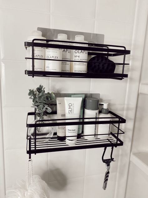 Shower Organizer, Wall Mounted Bathroom Storage, Bathroom Decor Themes, Pretty Bathrooms, Shower Organization, Shower Shelves, Creative Storage, Basket Shelves, Girl Bedroom Decor