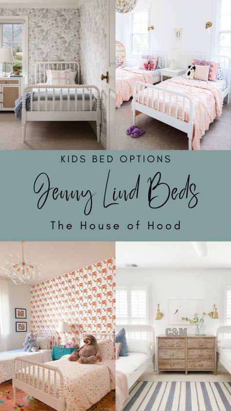 We love the look of Jenny Lind beds and we are sharing our favorite along with 8 other spindle bed options you'll love! This style is so sweet and classic. It's perfect for any child's room and will go with any decor style! Twin Bed Girls Room Ideas, Twin Bed For Girls Room, Jenny Lind Bed Girl Room, Sister Bedroom Ideas, Jenny Lind Twin Bed, Girls Daybed, Pink Twin Bed, Twin Beds For Boys, Spool Bed