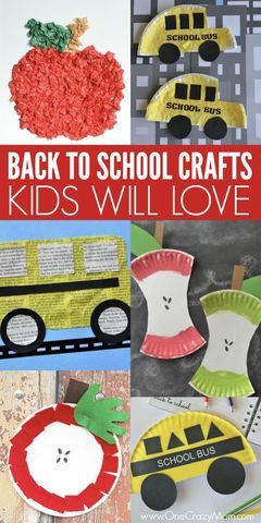 Get the kids excited for back to school with these fun back to school crafts for kids. Find 15 back to school crafts that are easy and frugal to make. #onecrazymom #backtoschool #backtoschoolideas #backtoschoolcrafts #craftsforkids #craftsforchildren #craftsforkidseasy #craftsforkidstomake School Crafts For Kids, Back To School Crafts For Kids, September Crafts, Transportation Crafts, Apple Activities, Back To School Art, School Buses, Children Activities, African Crafts