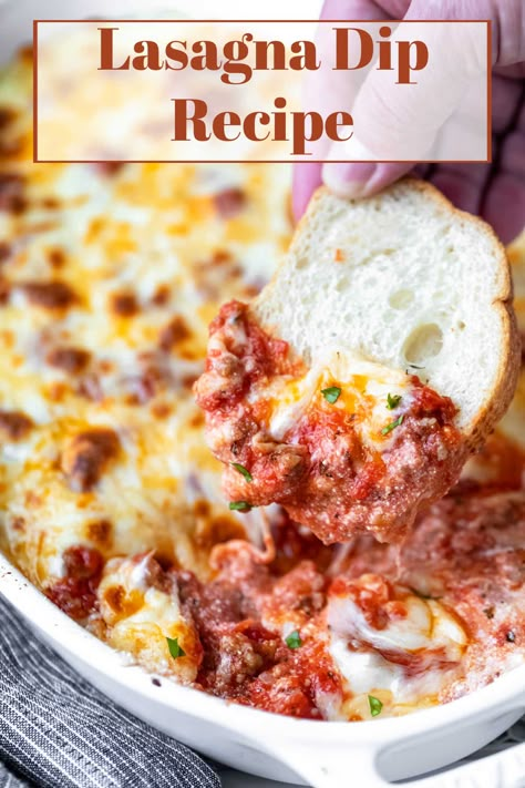 Lasagna Dip Recipe, Warm Dip Recipes, Lasagna Dip, Recipe Lasagna, Dip Recipes Hot, Warm Appetizers, Corn Dip Recipes, Dip Recipes Appetizers, Spinach Artichoke Dip Recipe