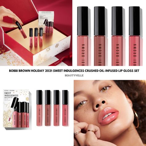 Bobbi Brown has just released a preview of their new Sweet Indulgences Travel Size Crushed Oil-Infused Lip Gloss Set for the 2021 Holiday season!  The set is priced at $35 and is available now on Nordstrom. The post Bobbi Brown Holiday 2021 Sweet Indulgences Crushed Oil-Infused Lip Gloss Set appeared first on BeautyVelle | Makeup News. Bobbi Brown Lip Gloss, Brown Lip Gloss, Bobbi Brown Lip, Lip Gloss Balm, Makeup News, Lip Gloss Set, Lip Colour, Travel Size, Bobbi Brown