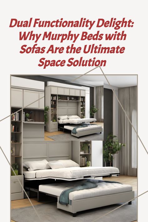 Discover the ultimate game-changer in home design. Murphy beds with sofas seamlessly transform your living space, providing an innovative solution for maximizing comfort and functionality. Explore the myriad of benefits these multifunctional pieces bring to the table, and why they're becoming a favorite among savvy homeowners. Wall Sofa Bed, Murphy Bed Sofa Combo, Wall Bed Designs, Bed With Sofa, Murphy Bed Couch, Murphy Bed With Sofa, Murphy Bed Sofa, Traditional Sofas, Horizontal Murphy Bed