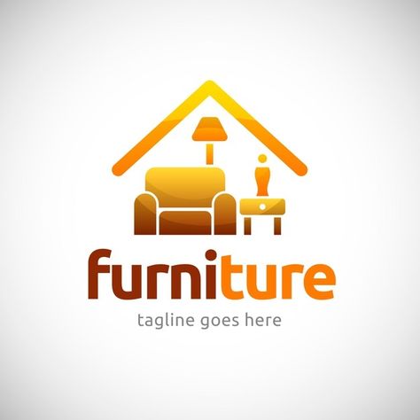 Golden furniture logo | Free Vector #Freepik #freevector #logo #business #template #furniture Furniture Store Logo, Vector Furniture, Golden Furniture, Chairs Logo, Handmade Logo, Wood Logo, Logo Minimalista, Japan Tattoo Design, Decor Logo