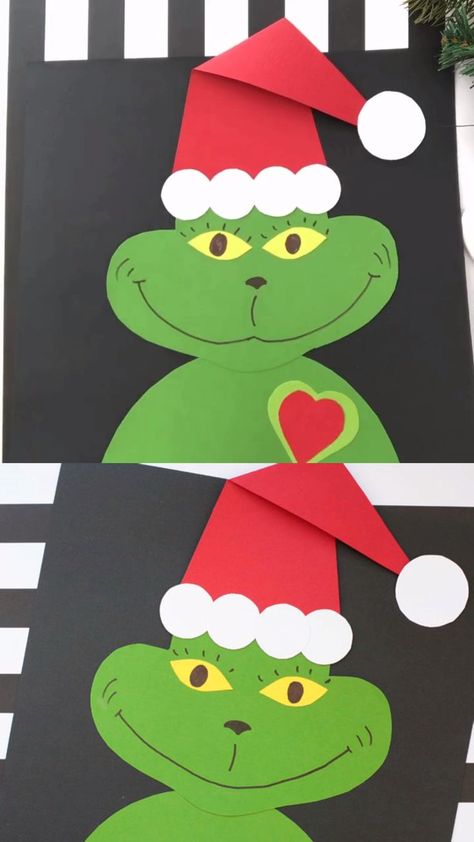 This Christmas make a Grinch craft with your kids. Easy Christmas craft for preschoolers. Use the printable template #Grinch #Grinchcraft #Christmas #Christmascraft #Christmascraftforkids #Christmascraftforpreschoolers Heart Crafts Kids, Make A Grinch, Grinch Craft, Grinch Crafts, Kids Christmas Crafts Easy, Easy Christmas Craft, Craft For Preschoolers, Heart Craft, Preschool Christmas Crafts