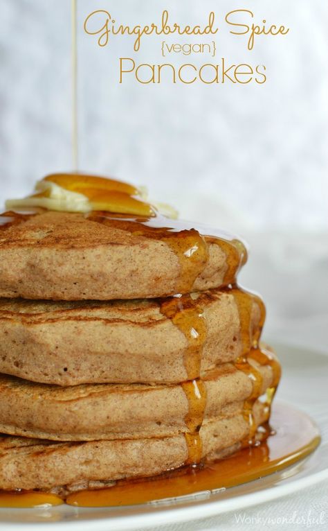 Healthy Vegan Pancakes, Vegan Pancake Recipe, Recipe With Ginger, Vegan Pancake, Gingerbread Spice, Dairy Free Pancakes, Vegan Pancake Recipes, Vegan Christmas Recipes, Vegan Pancakes